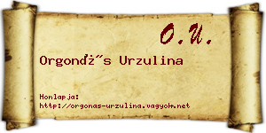 Orgonás Urzulina névjegykártya